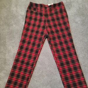 Womens Time And Tru Pull On Stretch Straight Leg Pants Size L/G 12-14.